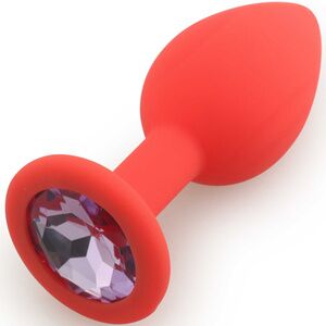 Анальная пробка Play Secrets Silicone Butt Plug Small, красный/светло-фиолетовый