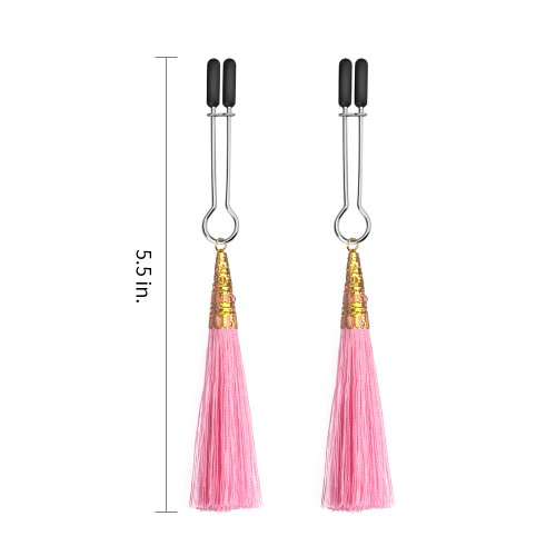 Зажимы для сосков Lovetoy Glamor Tassel Nipple Clamp Pink