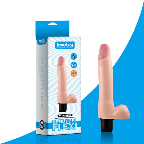 Вибратор Lovetoy с мошонкой и с нежно-розовой головкой Real Feel Flexi 23 см