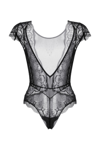 Боди со стразами Candy Girl Delight, чёрное, XL