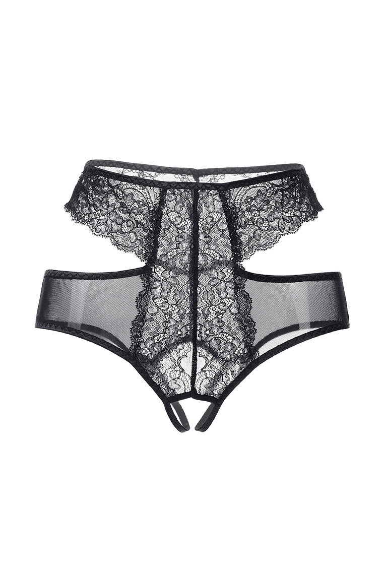 Эротические трусики Erolanta Lingerie Collection с высокой посадкой, черные