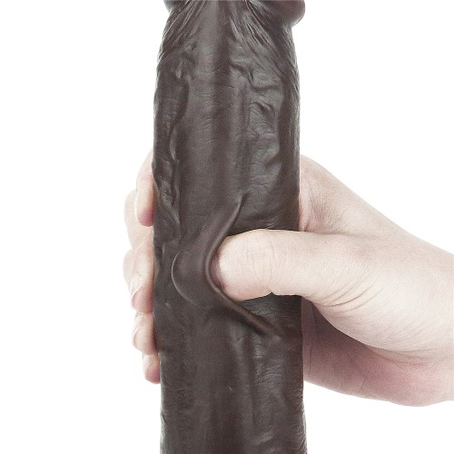 Черный фаллоимитатор на присоске Lovetoy Sliding-Skin Dual Layer Dong 24 см