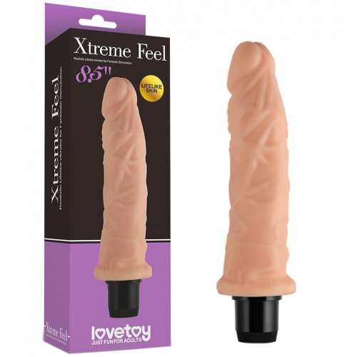 Рельефный вибратор Lovetoy Xtreme Feel Cyberskin 20 см