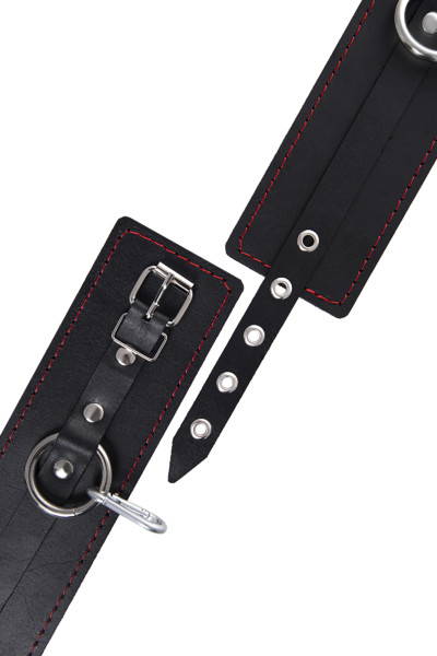 Бондажный набор Pecado BDSM, распорка, наручники, оковы, натуральная кожа, черный