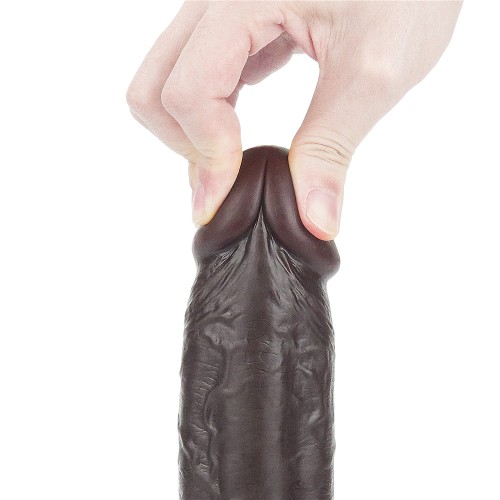 Черный фаллоимитатор на присоске Lovetoy Sliding-Skin Dual Layer Dong 24 см