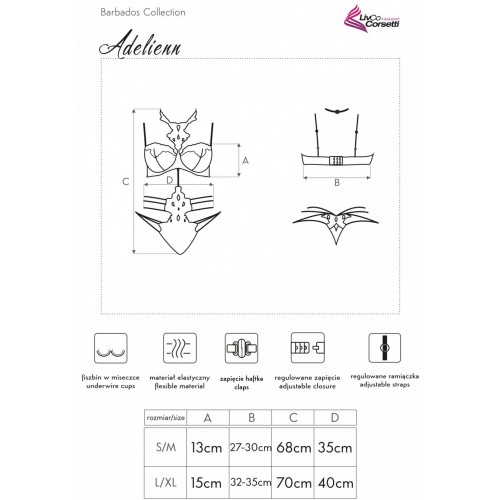 Сексуальное боди с кружевом и стрепами Livia Corsetti Fashion Adelienn L/XL