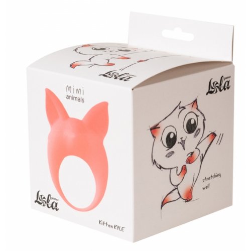 Эрекционное виброкольцо Lola Toys Mimi Animals Kitten Kyle Orange