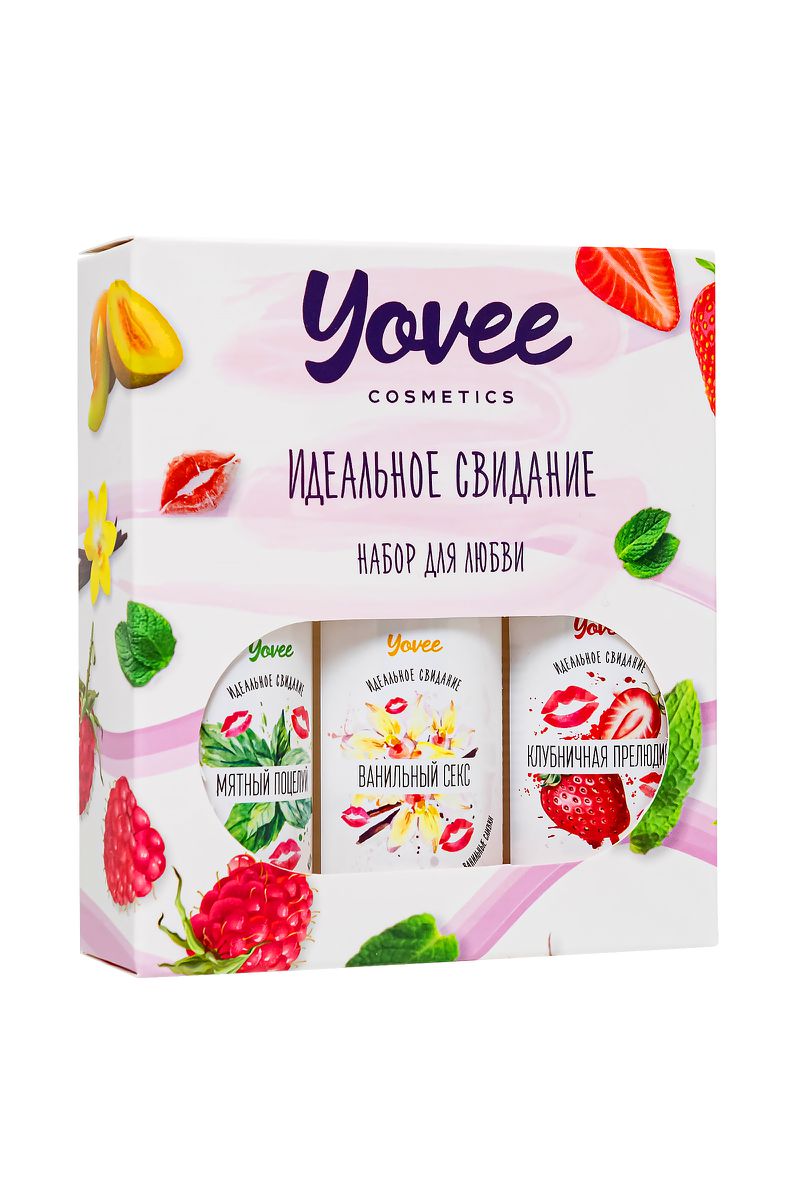Набор гелей-смазок Yovee для любви, вкусовые (клубника+мята+ваниль), 3х50 мл
