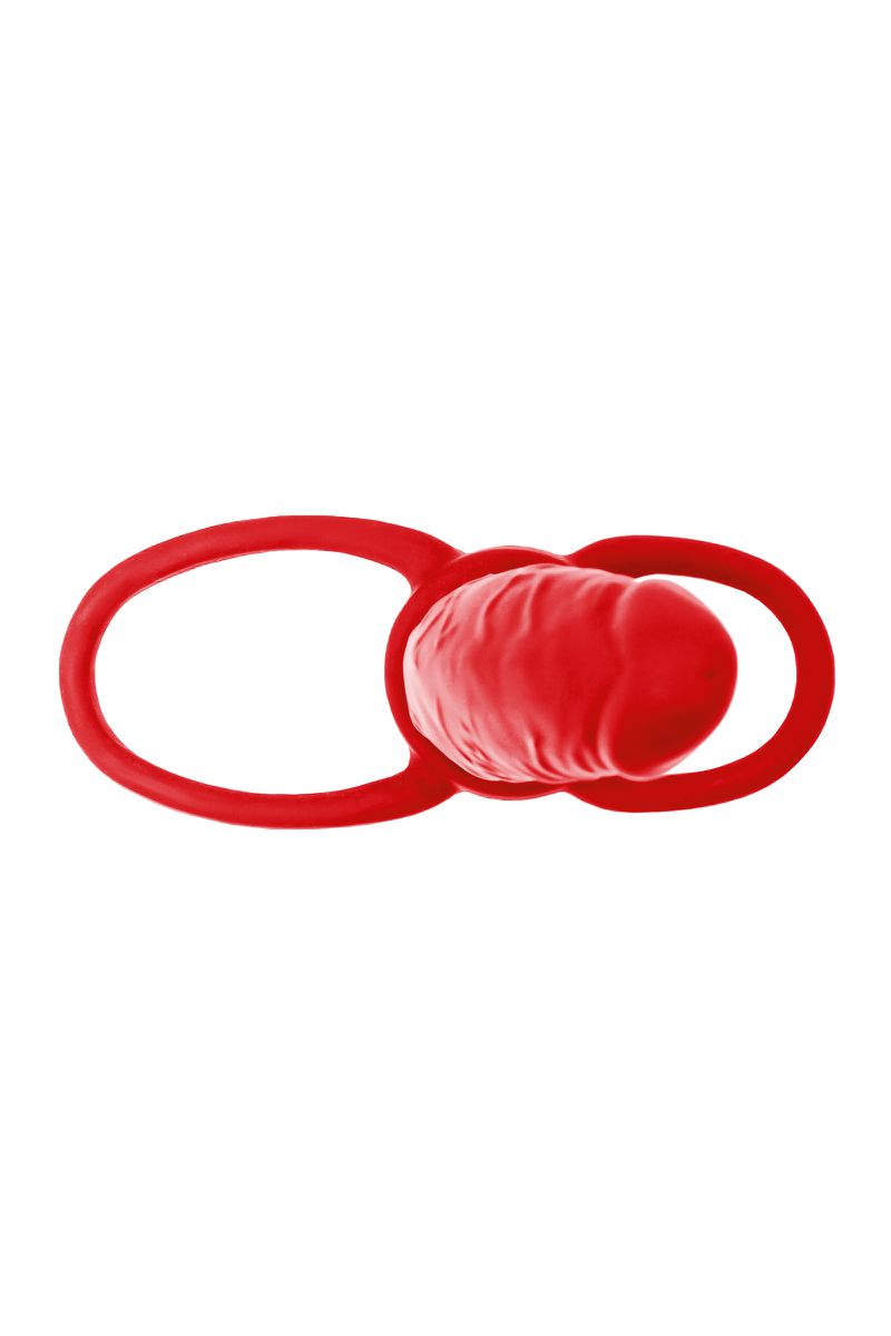 Насадка на пенис для двойного проникновения Black&Red by TOYFA, красный, 16,5 см