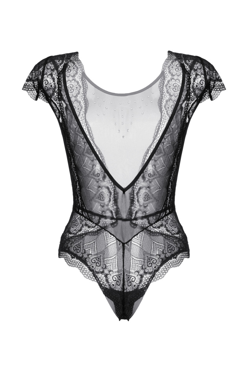 Боди со стразами Candy Girl Delight, чёрное, OS