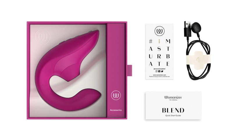Бесконтактный клиторальный стимулятор Womanizer Blend, малиновый