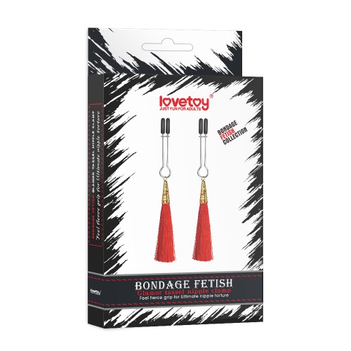 Зажимы для сосков Lovetoy Glamor Tassel Nipple Clamp Red