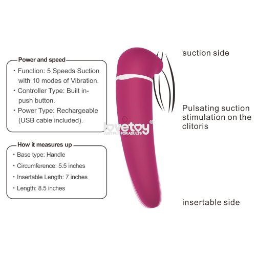 Вакуумный стимулятор клитора Lovetoy Toyz4Partner розовый