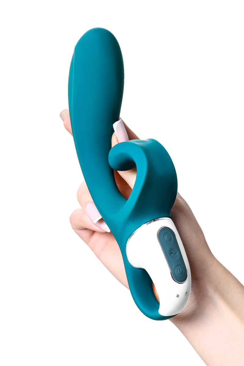 Вибратор-кролик с гибким клиторальным отростком Satisfyer Hug Me grayblue