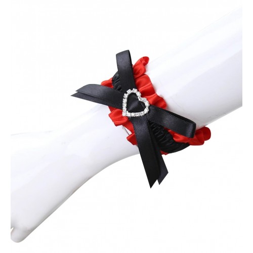 Атласные браслеты-фиксаторы Kissexpo красно-черного цвета