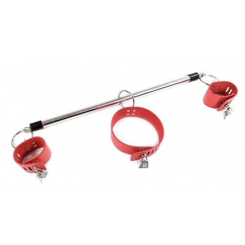 Жесткий металлический фиксатор для рук и шеи Kissexpo красный