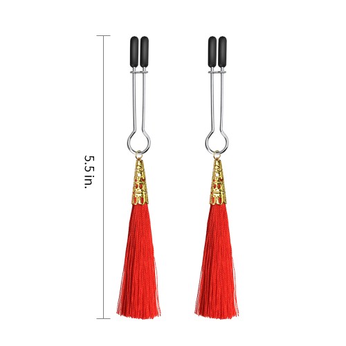 Зажимы для сосков Lovetoy Glamor Tassel Nipple Clamp Red