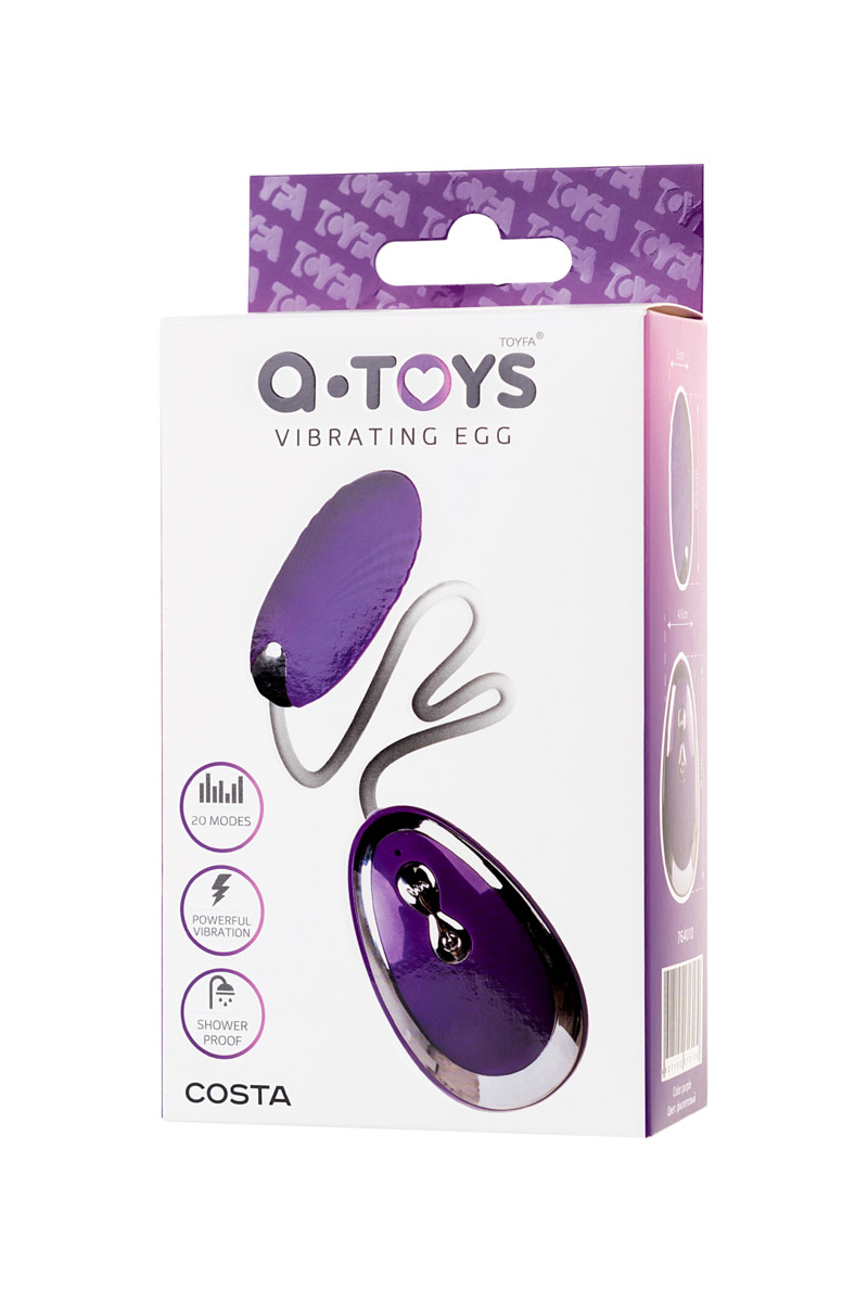 Виброяйцо TOYFA A-Toys , Фиолетовый, 6,5 см