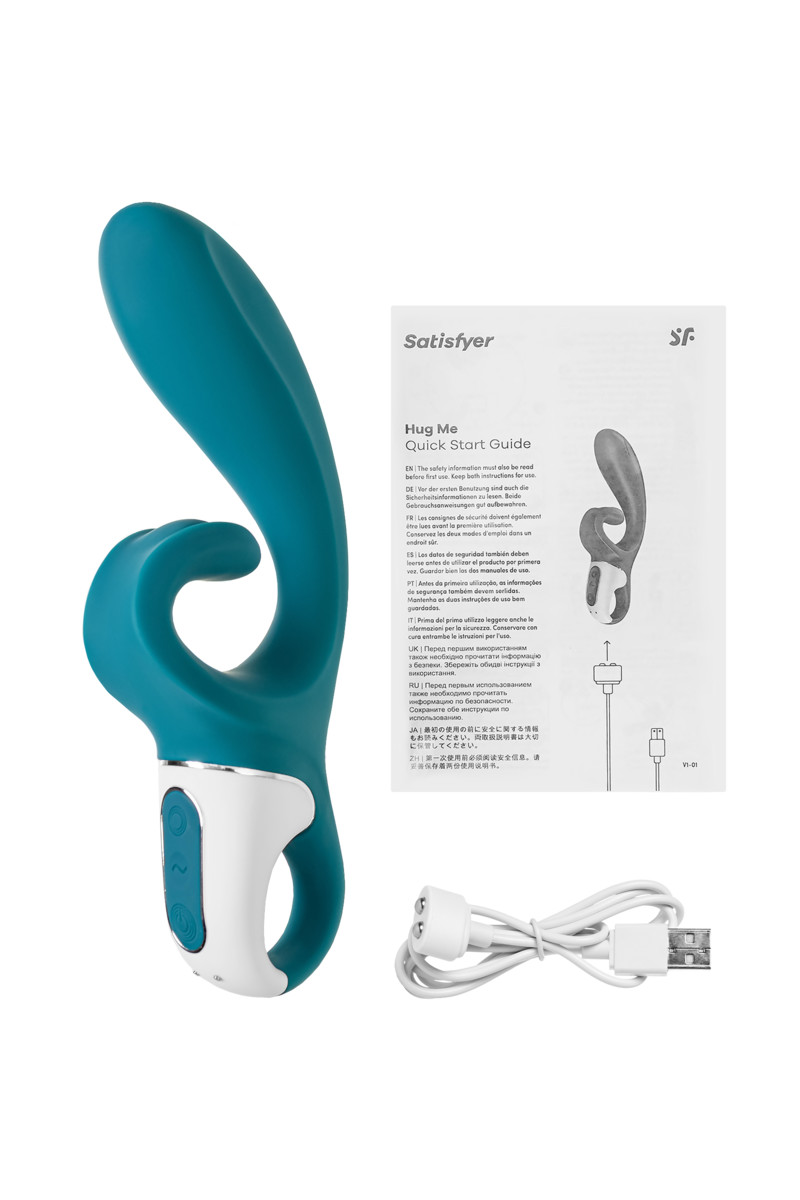 Вибратор-кролик с гибким клиторальным отростком Satisfyer Hug Me grayblue