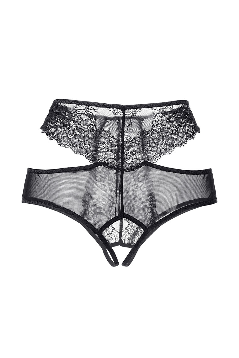 Эротические трусики Erolanta Lingerie Collection с высокой посадкой, черные