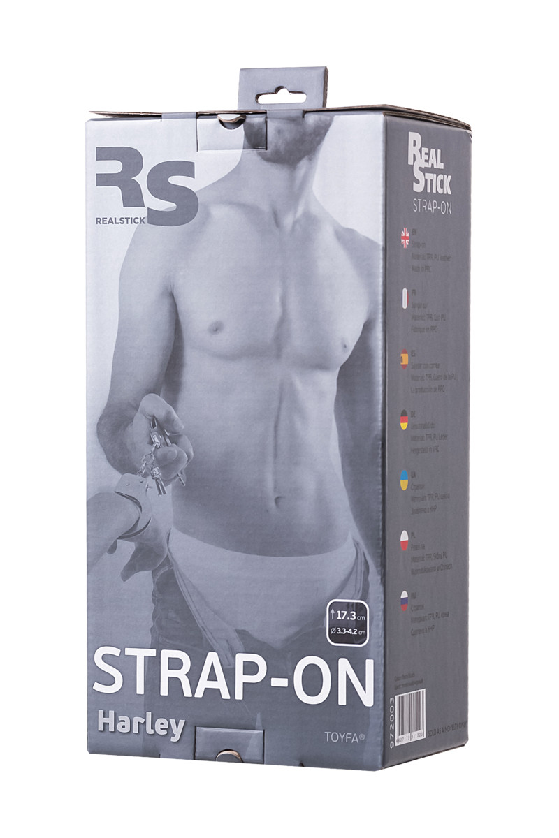 Страпон на креплении TOYFA RealStick Strap-On Harley, телесный, 17,3 см