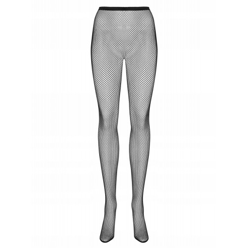 Черные колготки в сетку Obsessive с плетением сзади S/L