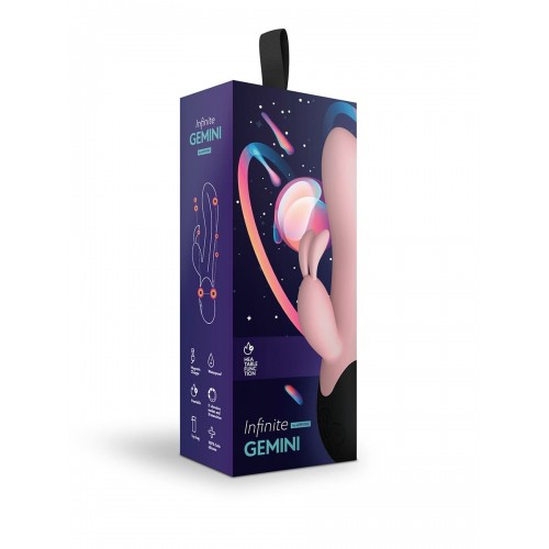 Нагреваемый вибратор Le Frivole кролик Gemini персиковый