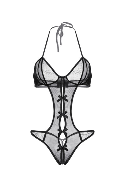 Эротическое боди-монокини Candy Girl, чёрное, OS