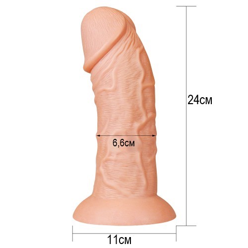 Фаллоимитатор Lovetoy реалистичый с присоской LoveToy Curved Dildo 24 см