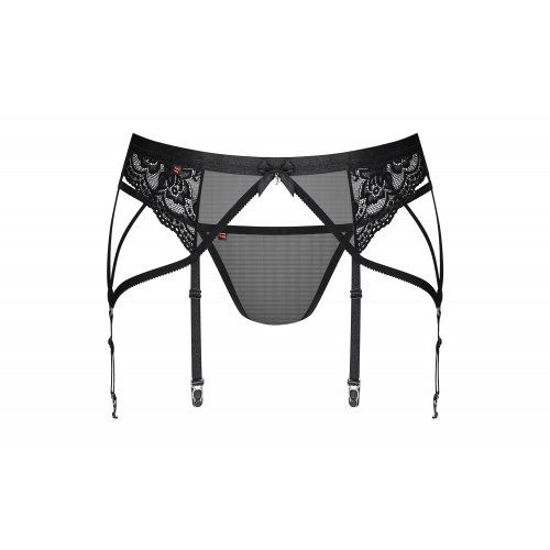 Пояс для чулок со стрепами и стринги Obsessive S/M 42-44