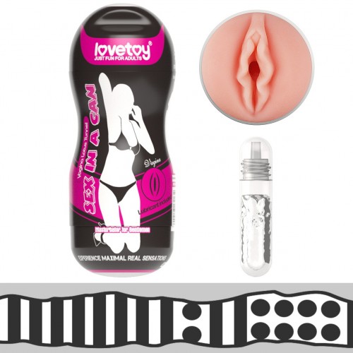 Мастурбатор в колбе Lovetoy Sex In A Can Vagina Lotus Tunnel