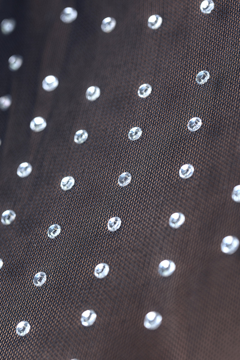 Боди со стразами Candy Girl Delight, чёрное, OS