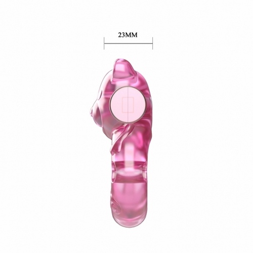 Эрекционное виброкольцо с презервативом Baile Pink Bear