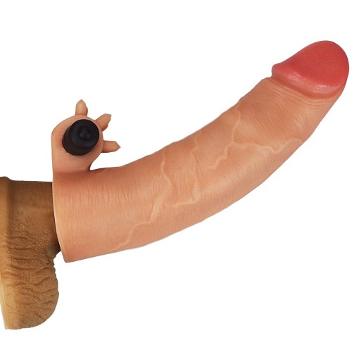 Насадка на пенис с вибрацией Lovetoy Revolutionary Silicone Nature Extender + 5 см