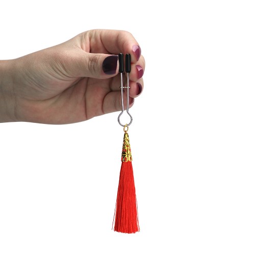 Зажимы для сосков Lovetoy Glamor Tassel Nipple Clamp Red