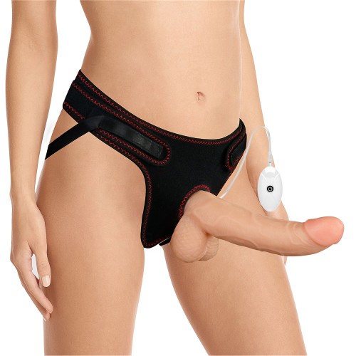 Страпон телесный с вибрацией Lovetoy Vibrating Easy Strapon Set 22 см