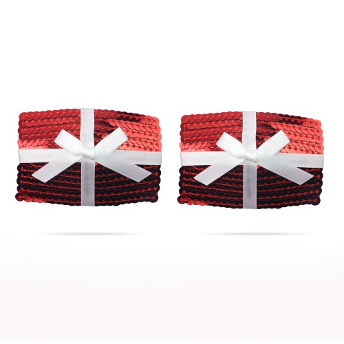 Пэстисы для груди Lovetoy Reusable Christmas Sequin Square Nipple Pasties