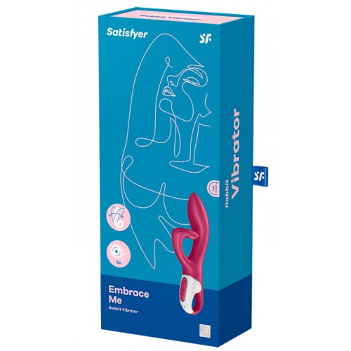 Вибратор для точки G с загнутым клиторальным стимулятором Satisfyer Embrace Me малиновый