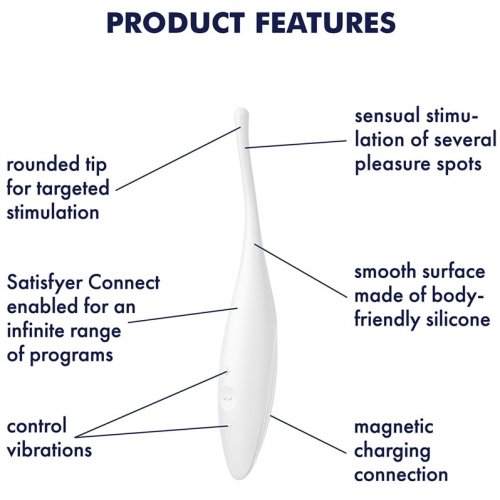 Точечный смарт-стимулятор с вибрацией Satisfyer Twirling Joy белый