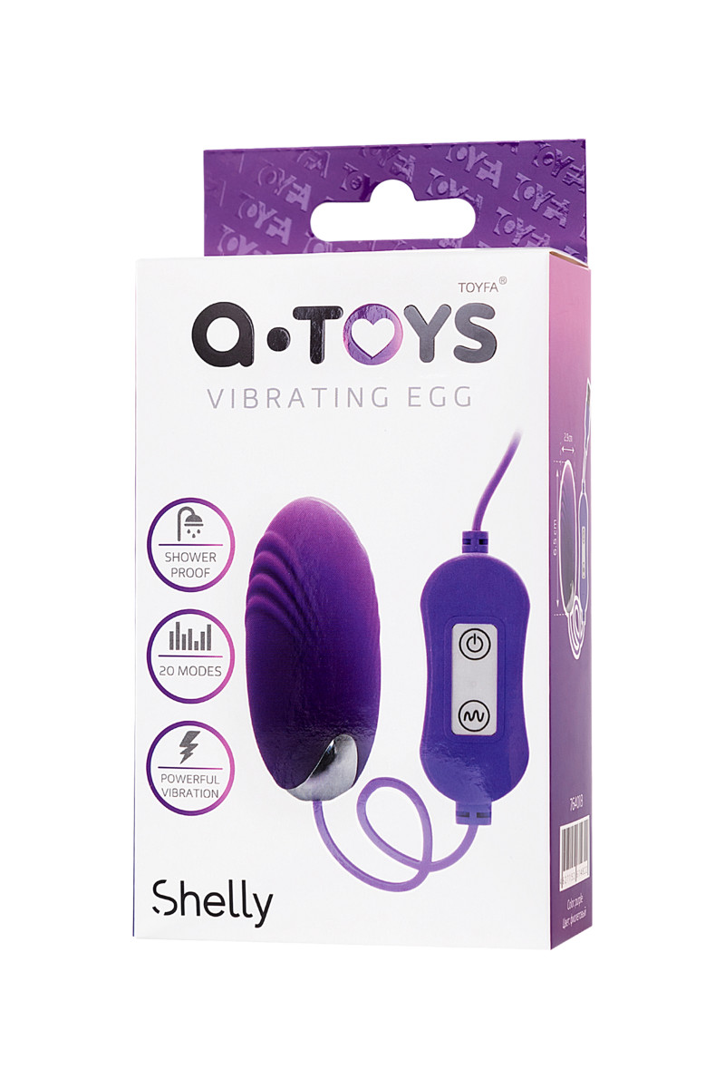 Виброяйцо с пультом управления TOYFA A-Toys Shelly, фиолетовый