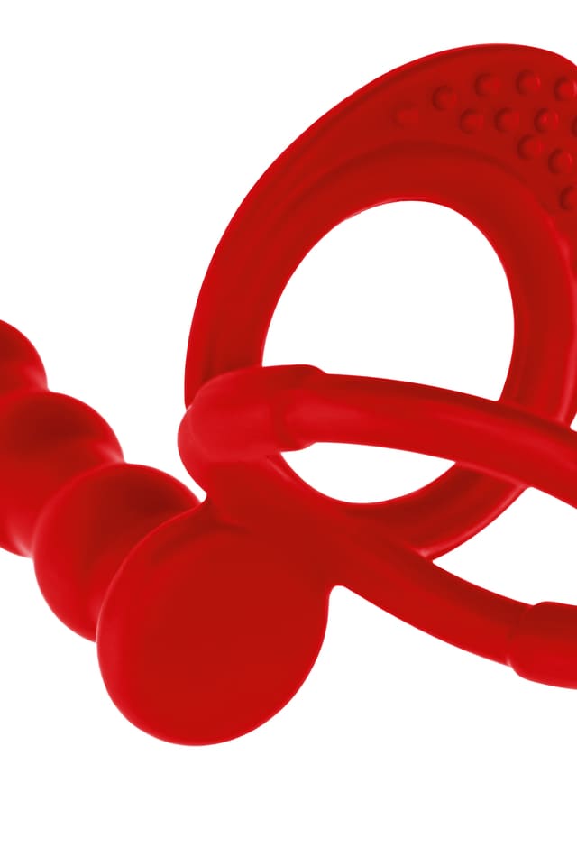 Насадка на пенис для двойного проникновения Black&Red TOYFA, красная, 19,5 см