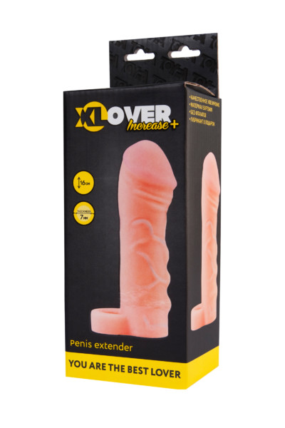 Насадка ToyFa XLover Increase+ с кольцом, телесный 16 см