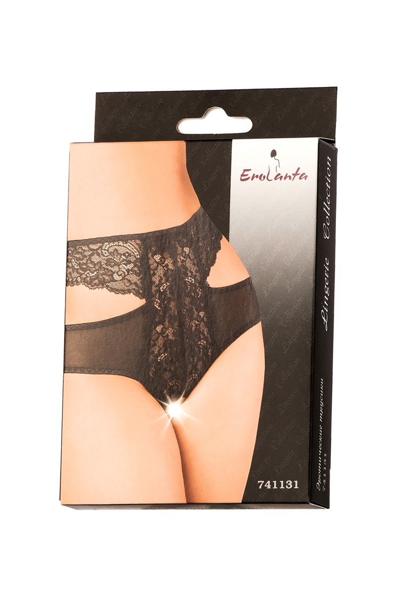Эротические трусики Erolanta Lingerie Collection с высокой посадкой, черные