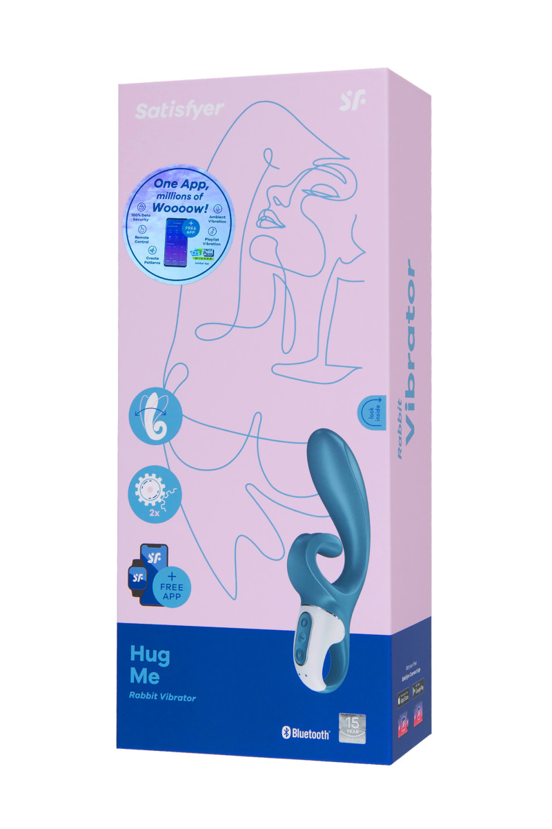 Вибратор-кролик с гибким клиторальным отростком Satisfyer Hug Me grayblue