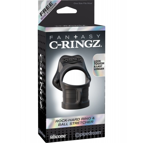 Кольцо PipeDream на пенис и утяжка на мошонку Fantasy C-Ringz Rock Hard Ring & Ball Stretcher