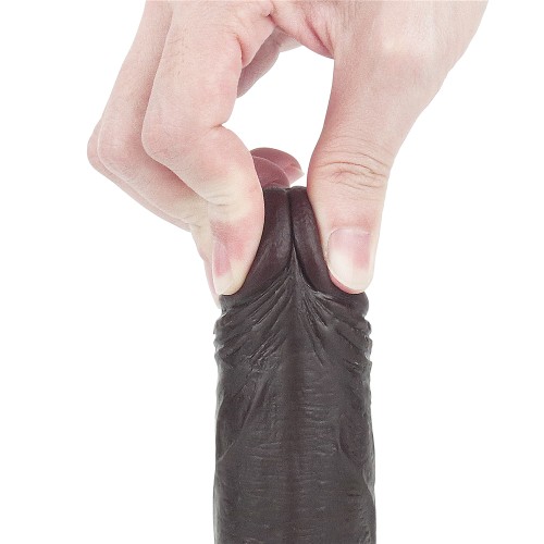 Черный фаллоимитатор на присоске Lovetoy Sliding-Skin Dual Layer Dong 18 см