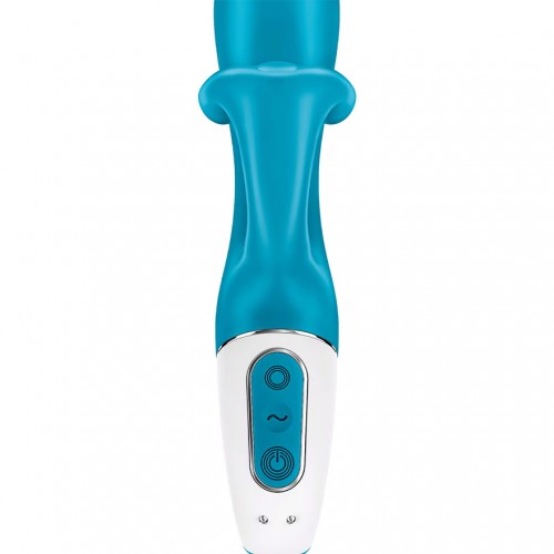 Вибратор для точки G с загнутым клиторальным стимулятором Satisfyer Embrace Me бирюзовый