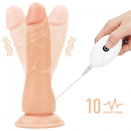 Страпон телесный с вибрацией Lovetoy Vibrating Easy Strapon Set 19 см
