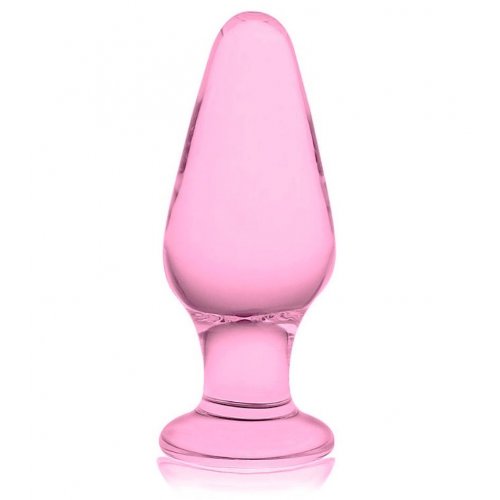 Анальная пробка из стекла розовая Lovetoy Glass Romance 10 см