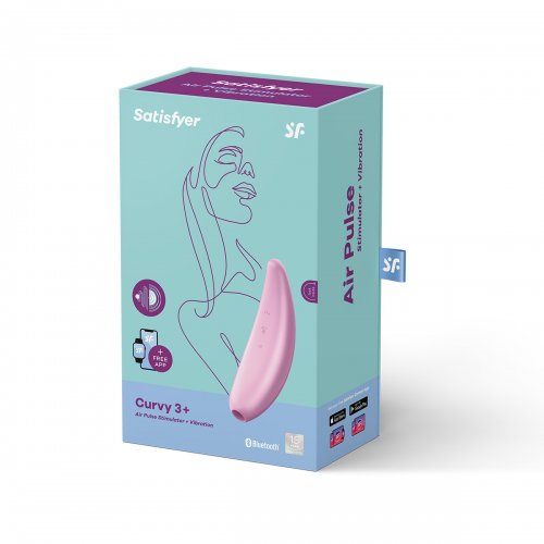 Вакуумный стимулятор Satisfyer Curvy 3+ с дистанционном управлением розовый